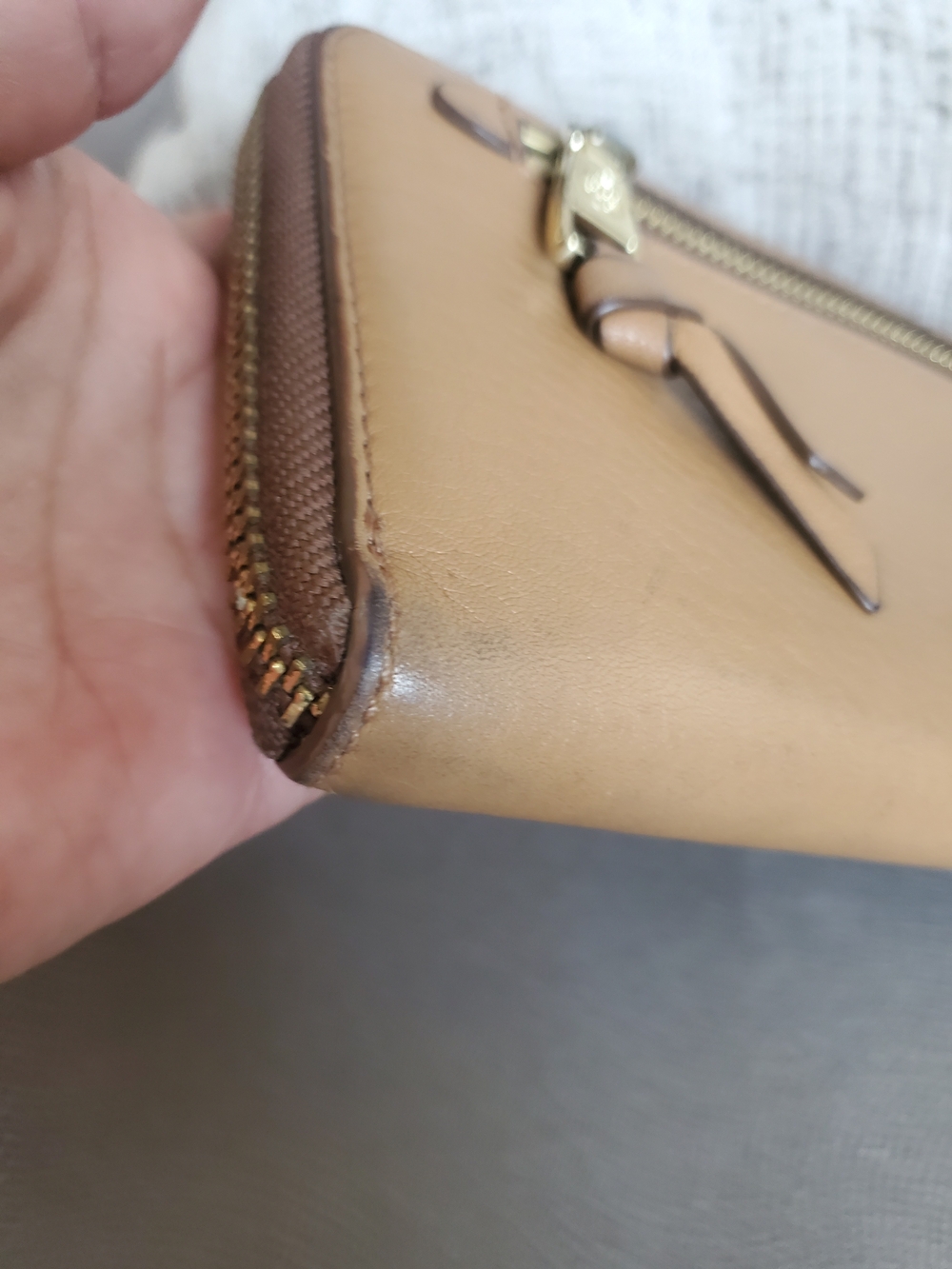 Tory Burch Soft Tan Leather Sround Zip Wallet Womens Continental - Picture 11 of 14